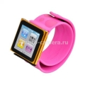Чехол силиконовый на запястье для iPod nano 6G Ozaki iCoat Watch+ Slap Watchband, цвет розовый (IC878 PK)