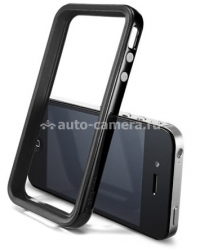 Бампер для iPhone 4 и 4S SGP Neo Hybrid 2S Vivid, цвет черный (SGP08359)