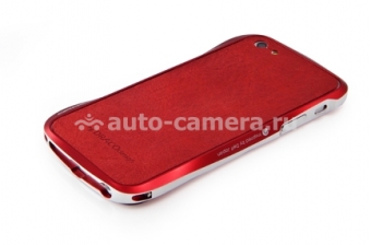 Кожаная наклейка на заднюю крышку iPhone 5 / 5S Draco Voque Leather Skin, цвет красный (DRPIP50-LRD)